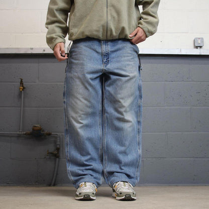 Blue Carhartt carpenter jeans W38L30 loose baggy denim original fit 90s skater style cargo pants