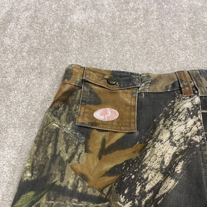 Mossy Oak baggy camo cargo pants y2k wide leg khaki Leaf camouflage utility hunting cargos