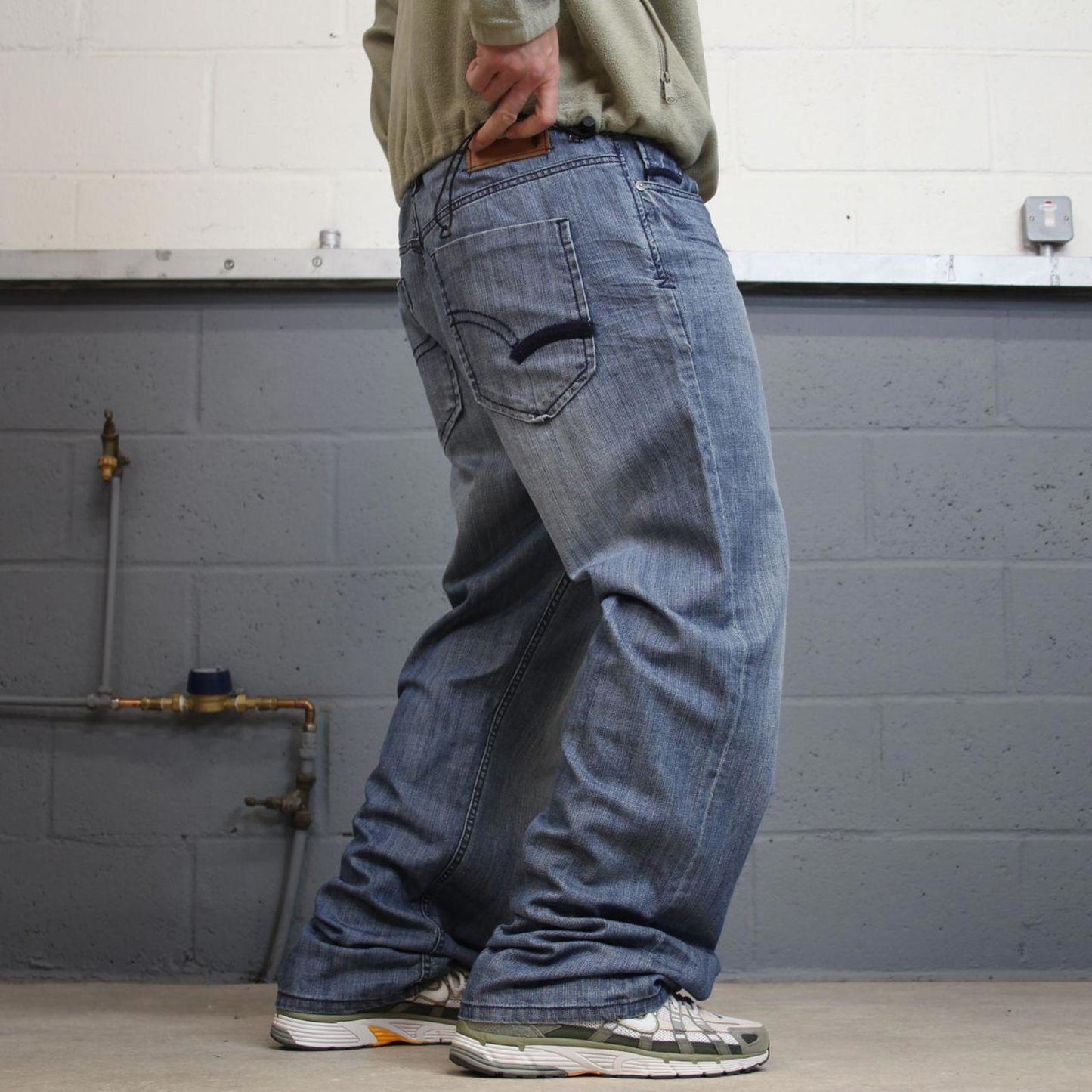 Y2K baggy Ecko Unltd jeans embroidered blue Loose fit wide leg denim skater style pants