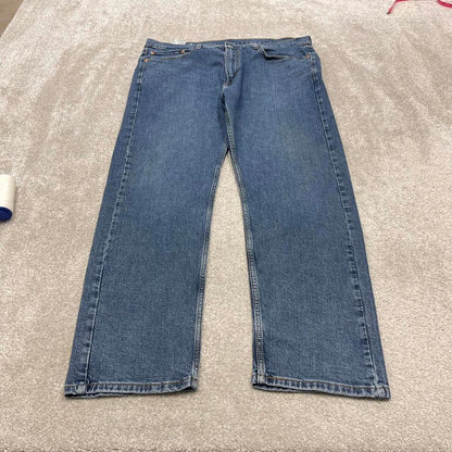 Levis 505 jeans y2k 90s style W38L30 red tab logo 5 pocket navy blue denim pants skater