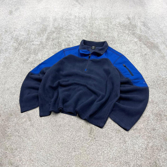 Y2k Starter technical fleece L men’s1/4 zip up navy blue 00s style autumn casual street