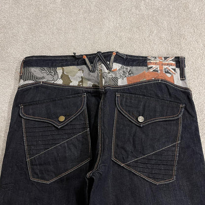 Y2K Artful Dodger Cutter Lads jeans navy straight leg big design hip hop style pants