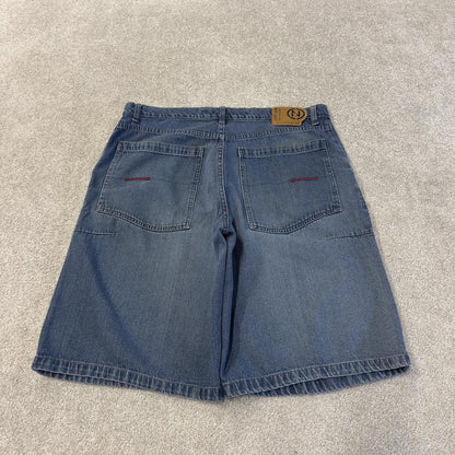 Loose baggy y2k denim shorts blue 96 North floaty skater surf style summer shorts