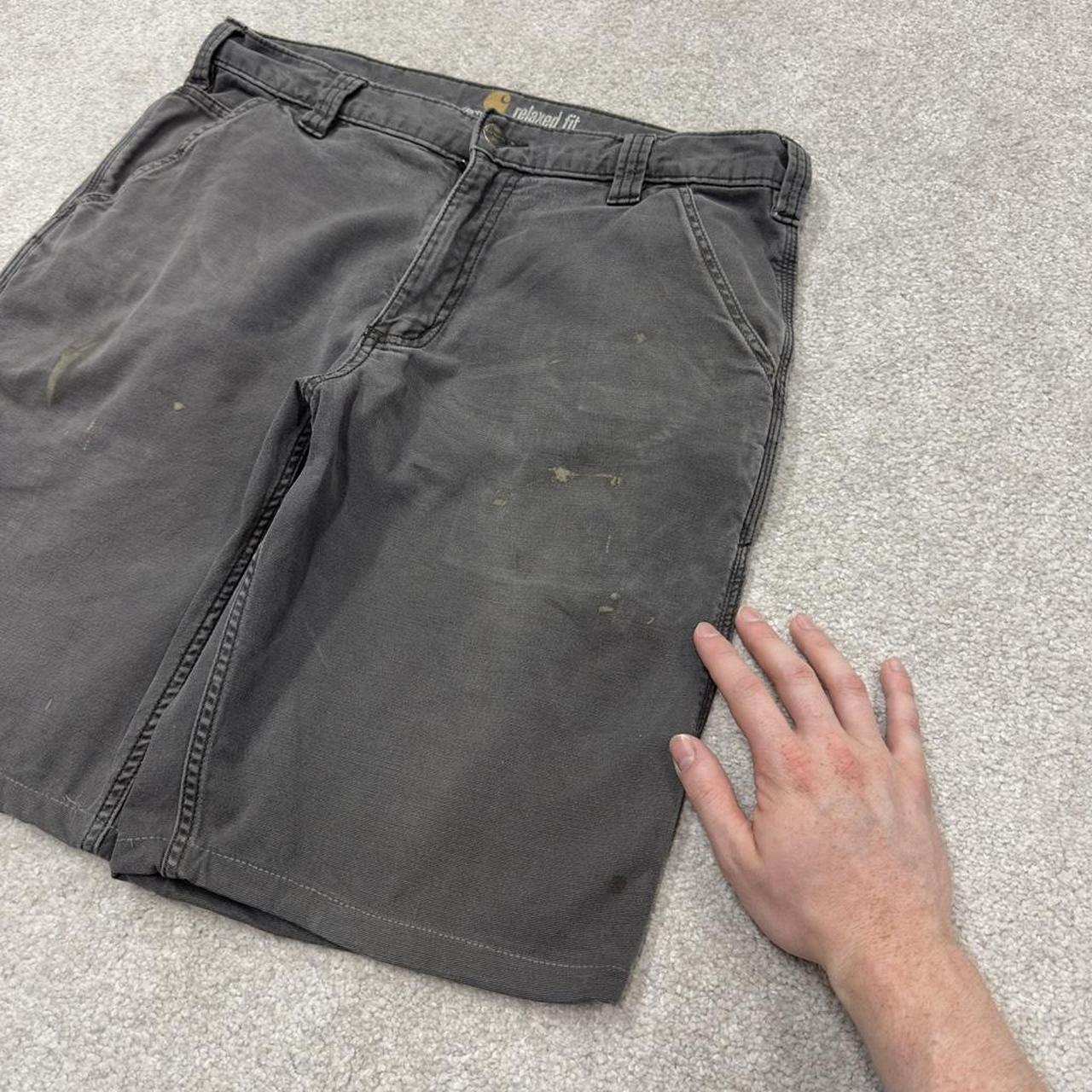 Carhartt carpenter shorts y2k grey Relaxed carpenter skater style work shorts