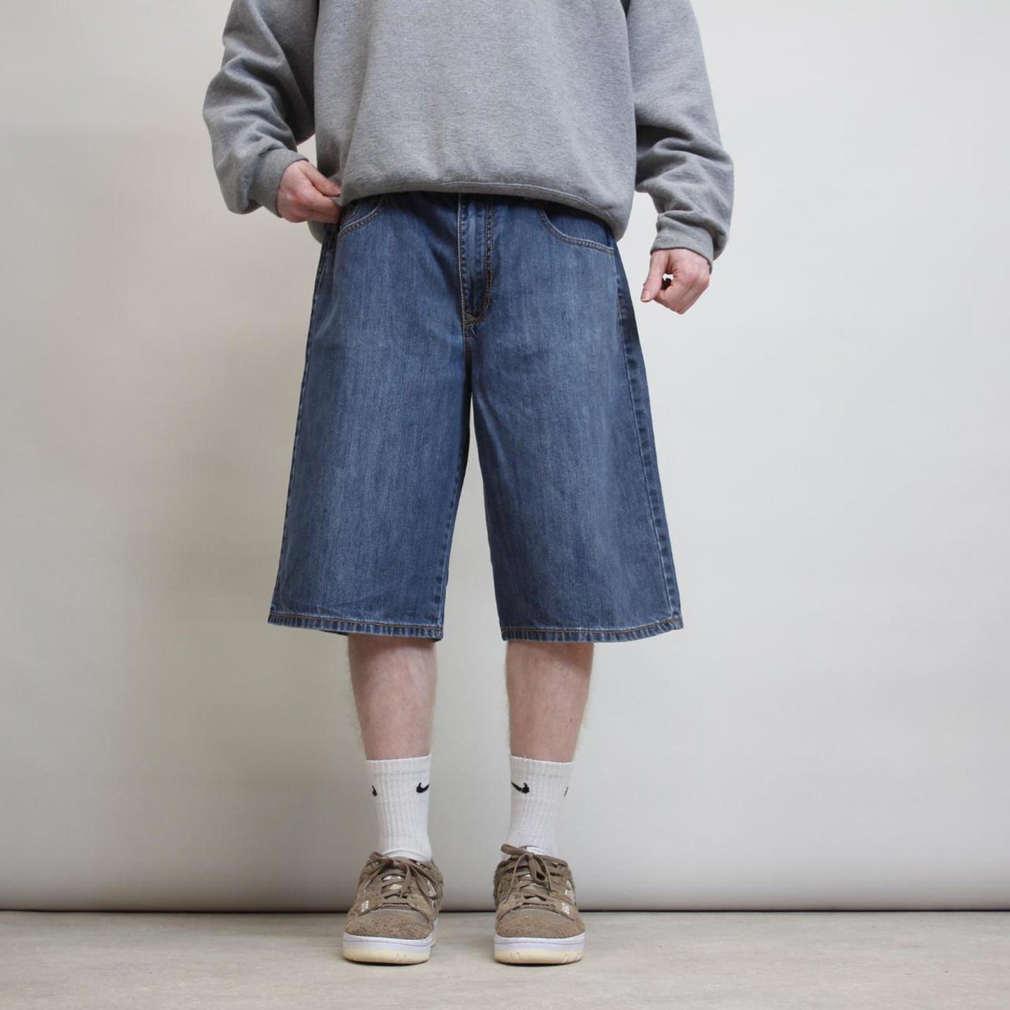 Baggy Ecko Unltd shorts W34 loose denim skater style shorts stitch detailing