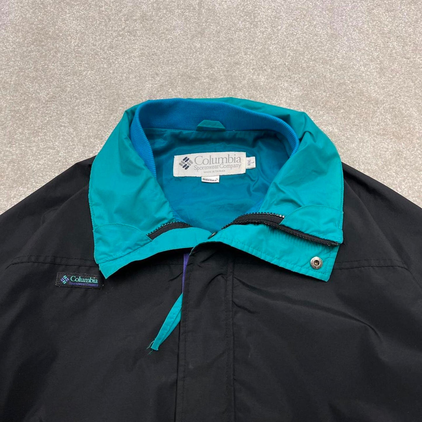 00s Columbia technical windbreaker jacket L men's black y2k style autumn
