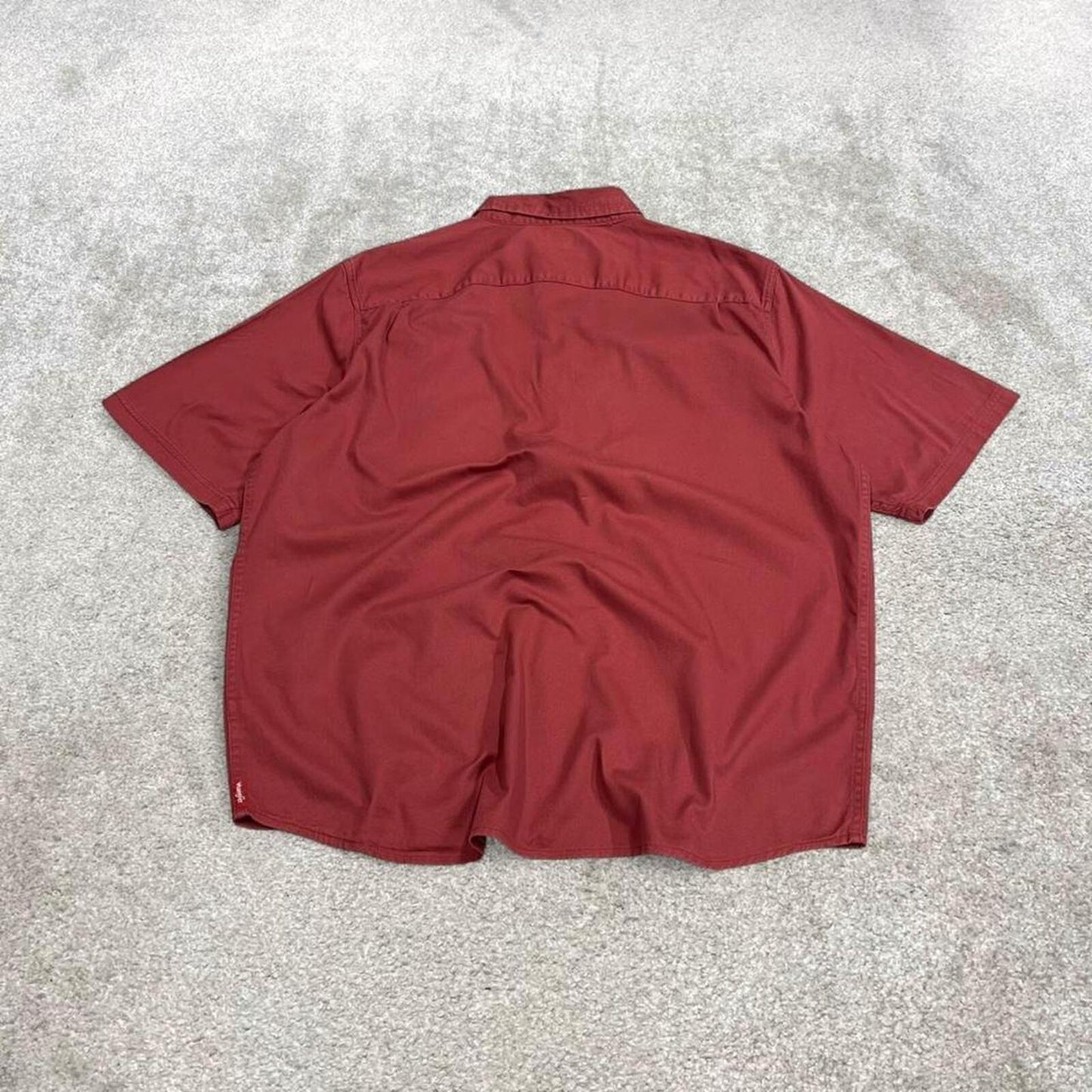 Wrangler boxy fit short sleeve shirt red Boxy surf style shirt summer festival