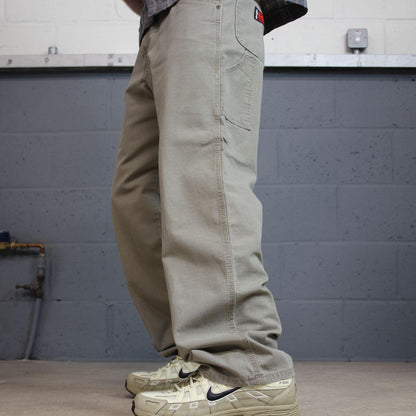 wrangler carpenter pants y2k cargo khaki Loose leg 2000s style canvasy skater work pants