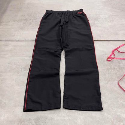 Vintage Womens black Reebok joggers 14 y2k style sportswear track pants side stripe design