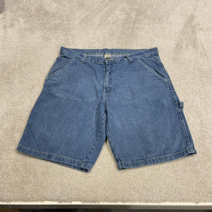 Baggy denim carpenter shorts cargo blue Open Trails skater style surf jorts