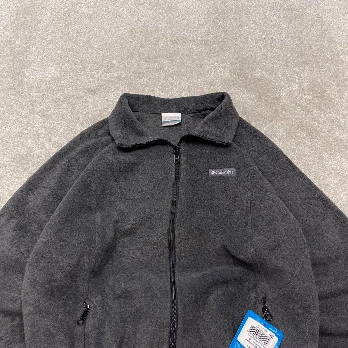 00s Columbia technical fleece PXL women's grey full zip up y2k style autumn adjustable waist