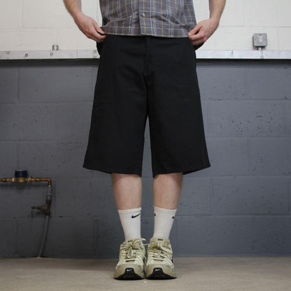 Dickies baggy carpenter shorts black W36 skater style shorts loose long leg festival