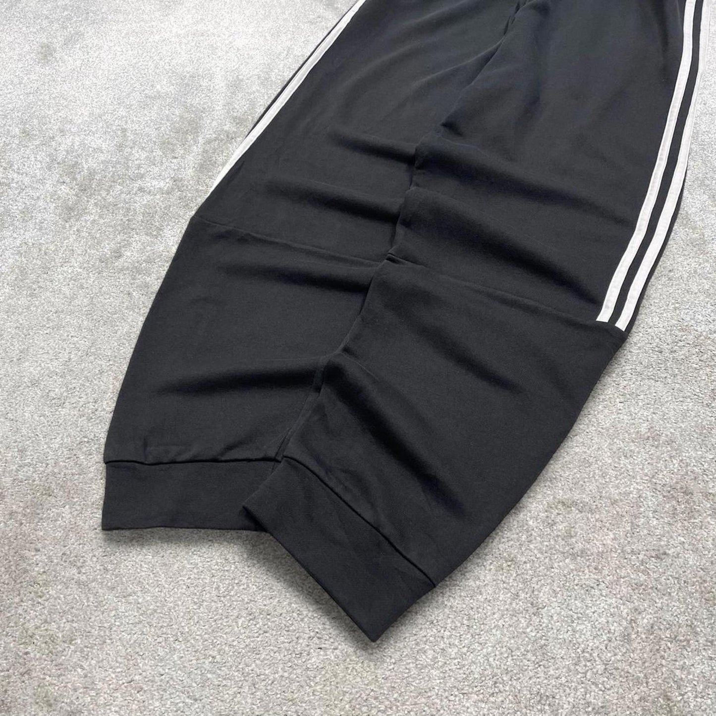 Vintage y2k Adidas tracksuit bottoms black Drawstring side stripe design jogger sweatpant bottoms