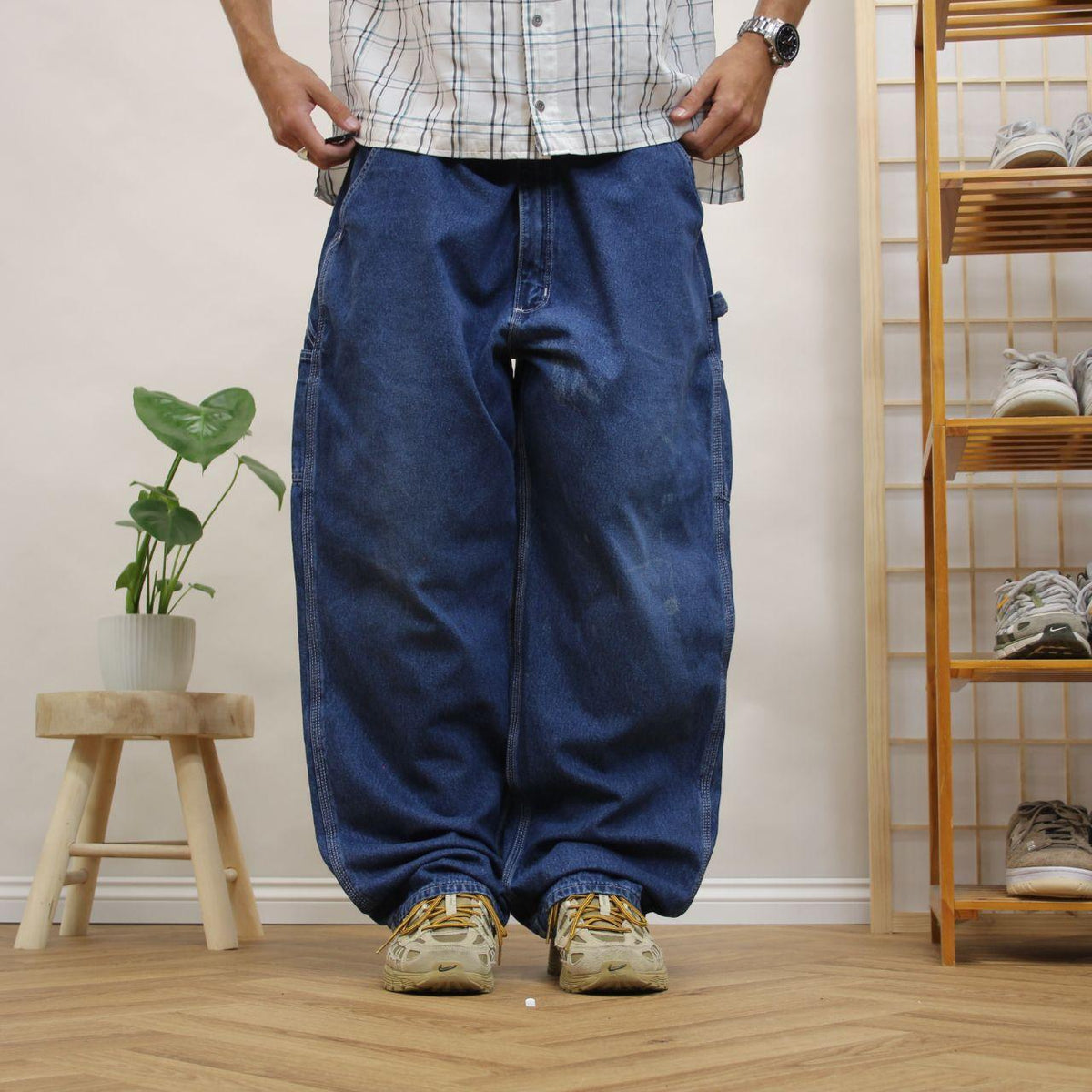 Vintage baggy carhartt carpenter jeans y2k Loose fit wide leg utility workwear cargo pants