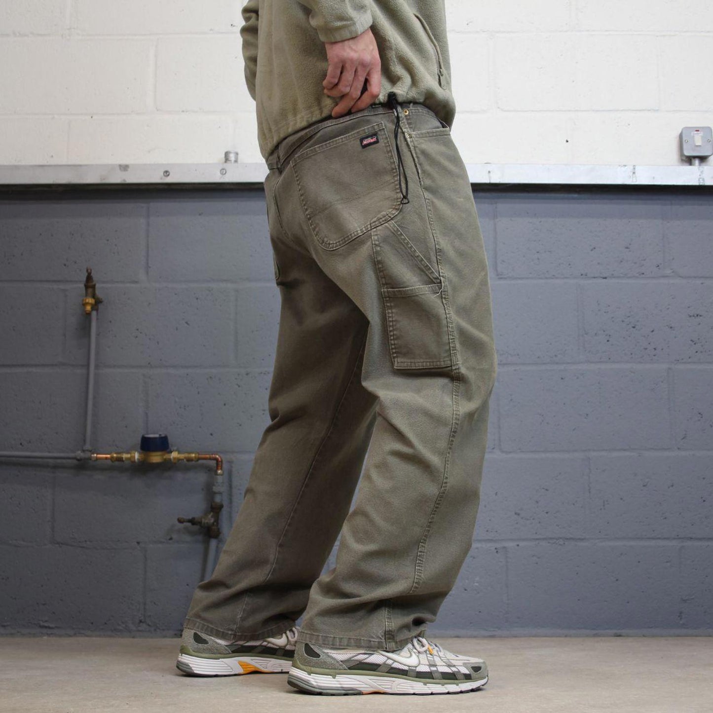 Dickies carpenter skater jeans W40L29 90s skate style green thick canvas cargos