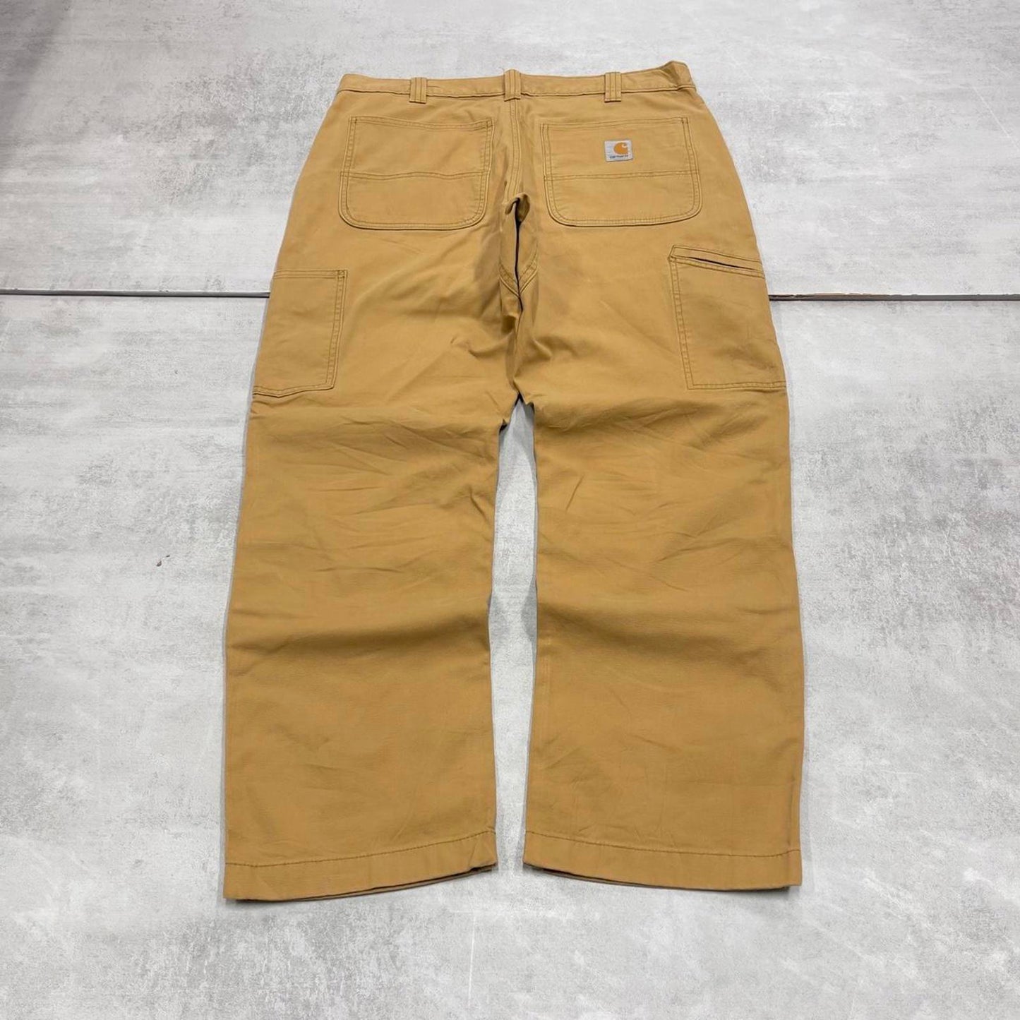 Carhartt double knee carpenter pants W35 L30 Mens tan relaxed 90s style cargos