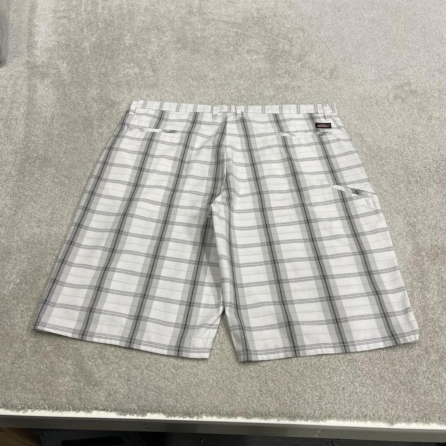 Dickies baggy checkered shorts carpenter white Check surf style skater shorts long wide leg