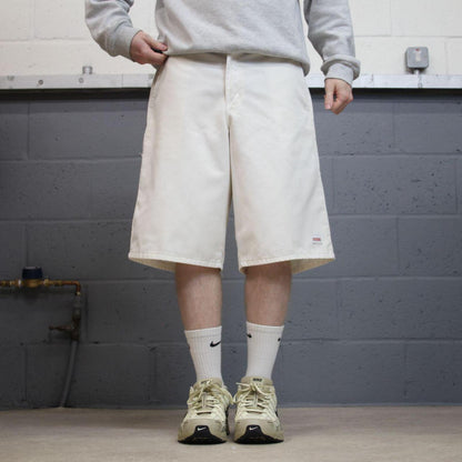 Dickies carpenter shorts long leg white Twill chino skater style shorts loose long leg