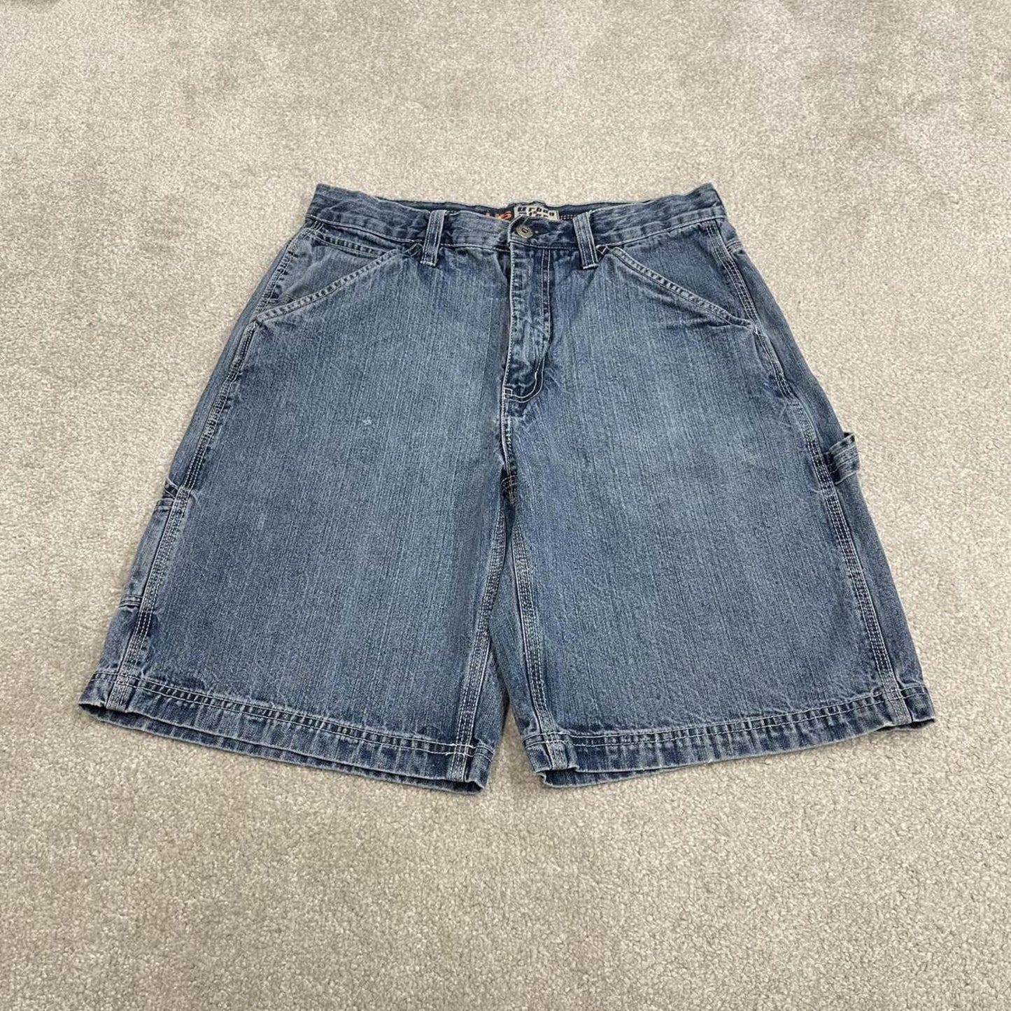 Baggy denim shorts carpenter blue Urban Star skater style summer festival cargo jorts