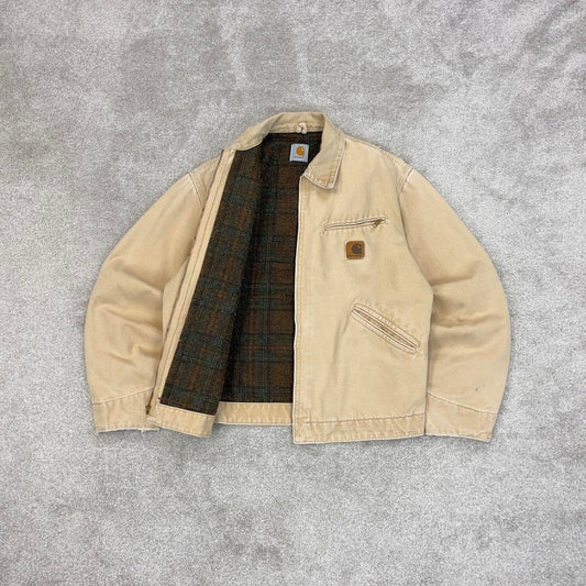 Vintage cream Carhartt Detroit jacket Medium technical boxy cropped fit 90s skater style
