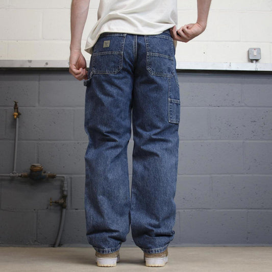 Baggy Lee carpenter jeans W31L33 blue denim loose y2k style cargo trousers