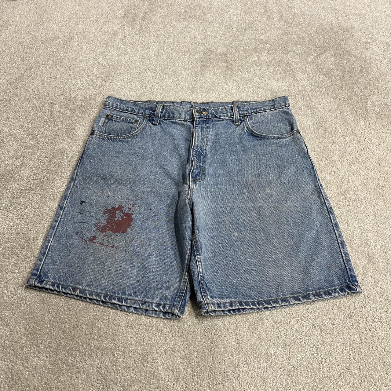 Vintage Carhartt denim shorts y2k blue Loose fit skater style denim surf jorts