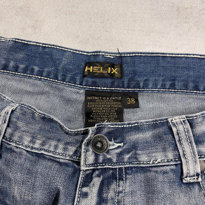Baggy embroidered denim shorts W38