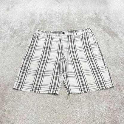 Y2k checkered Dickies chino shorts skater style white W38 Loose check summer festival shorts