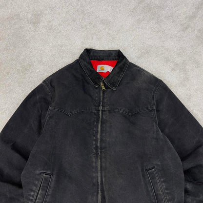 Vintage Black Carhartt Santa Fe Jacket XL canvas 90s style skater bomber