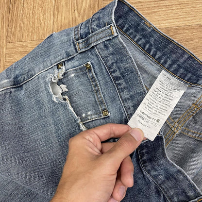 Vintage Carhartt jeans relaxed fit Y2K loose straight blue denim work pants