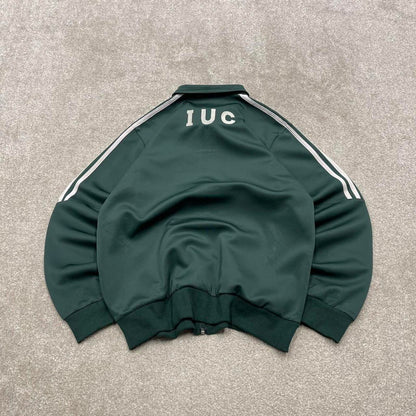 Y2k 00s Adidas track jacket M men's athletic style green full zip track suit top technical sporty