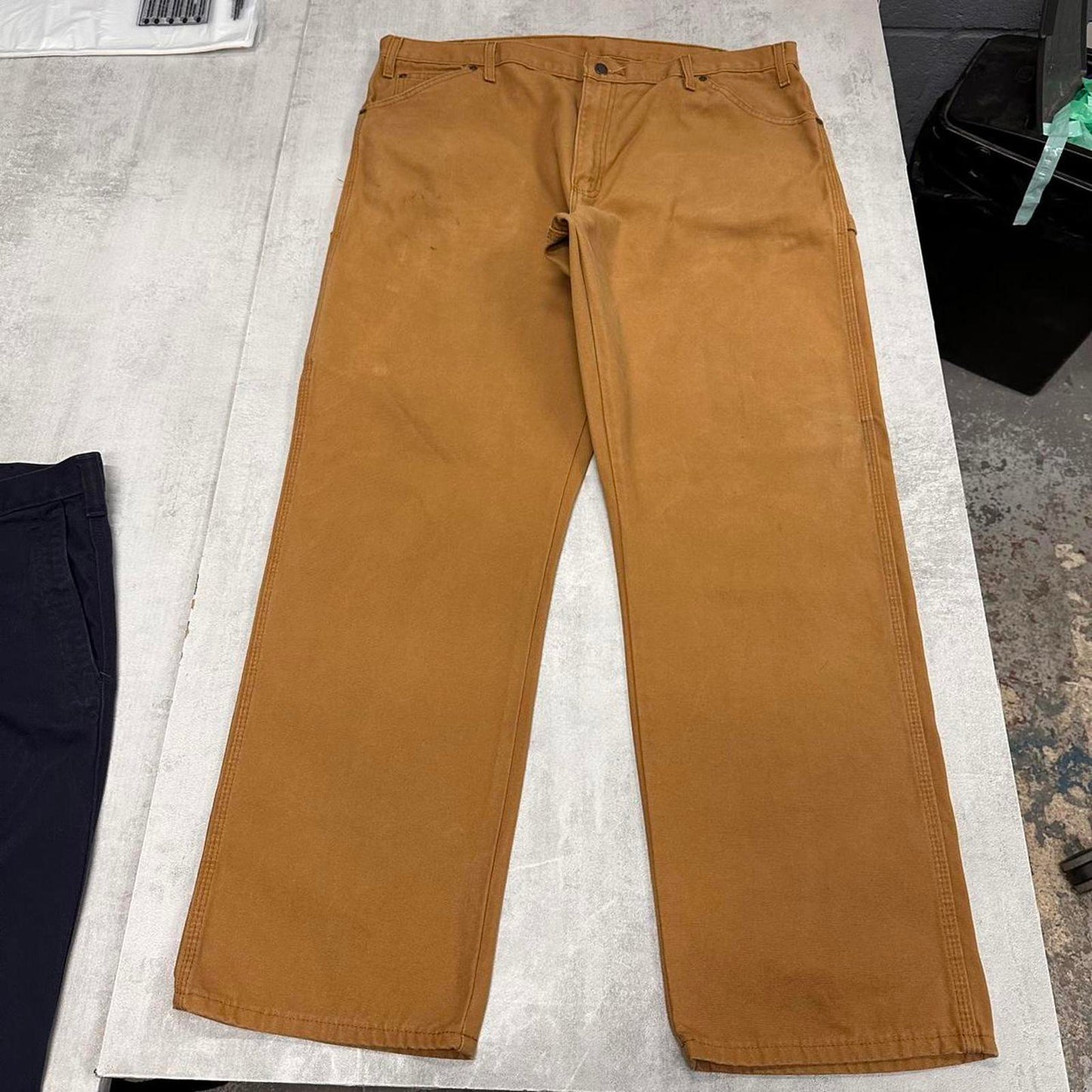 Tan Dickies carpenter jeans W40L32 Loose heavy canvas baggy cargo skate pants