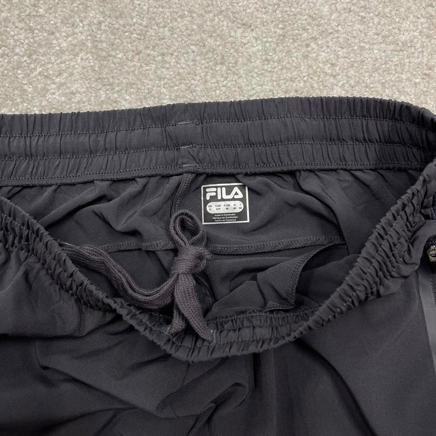Y2k FILA tracksuit bottoms grey Floaty leg print logo gym track pants