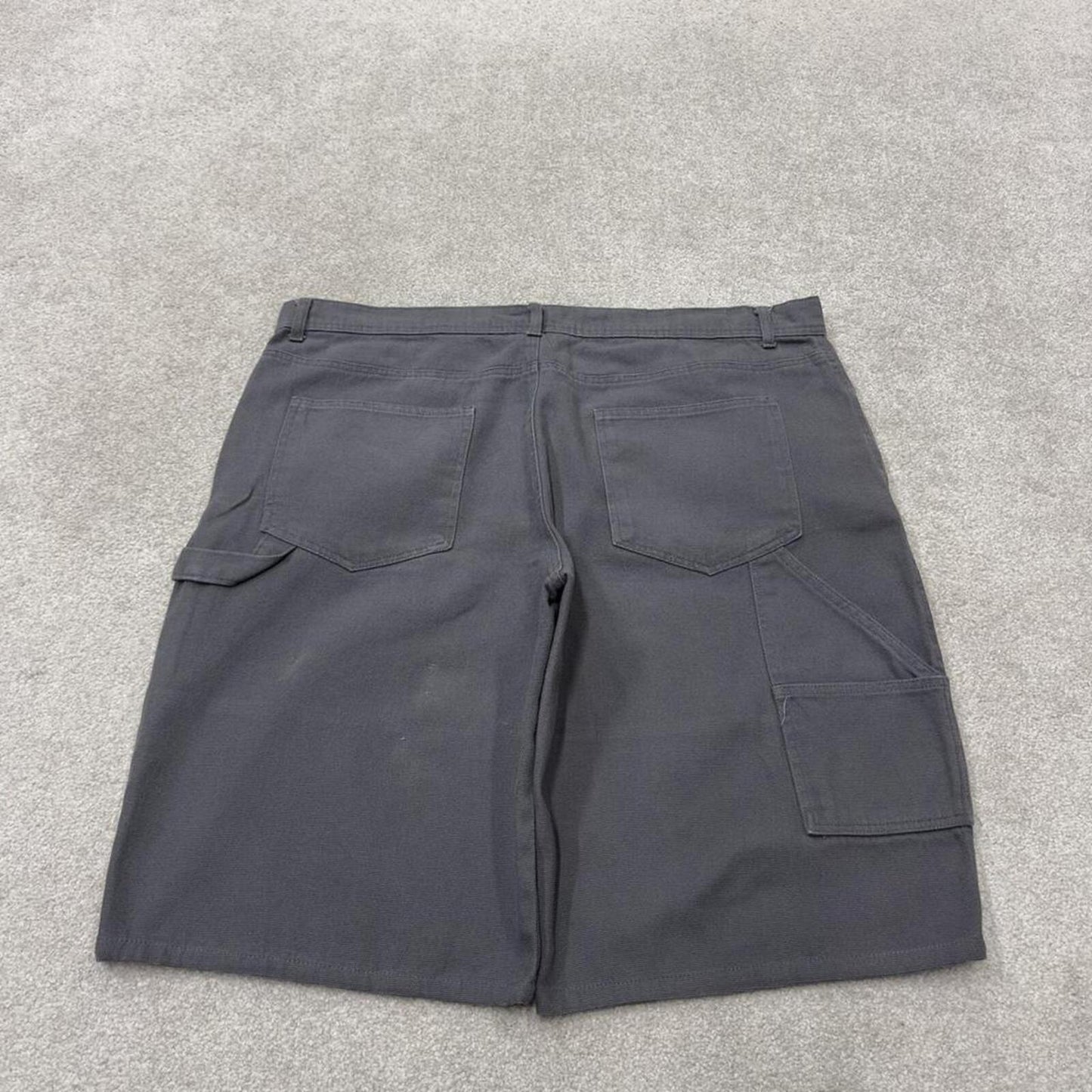 Baggy denim carpenter shorts cargo grey No Boundaries skater style surf jorts
