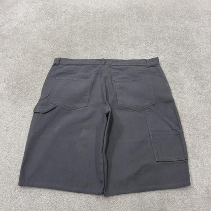 Baggy denim carpenter shorts cargo grey No Boundaries skater style surf jorts