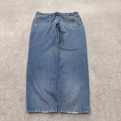 Vintage Carhartt jeans y2k relaxed washed blue denim Loose leg 100% cotton skater style workwear