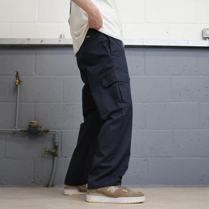 Navy Dickies cargo trousers W34L30 loose utility pocket cargo skater style