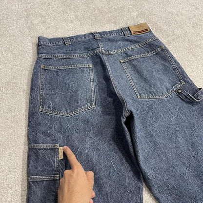 Timberland baggy denim shorts y2k blue carpenter Long skate / surf style cargo shorts