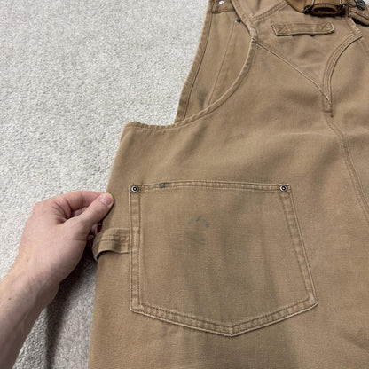 Vintage baggy denim Dungarees loose y2k tan Duluth Trading workwear bib & brace overalls utility