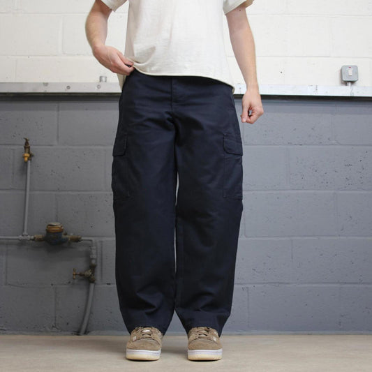 Navy Dickies cargo trousers W34L30 loose utility pocket cargo skater style