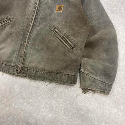 Vintage brown Carhartt Detroit jacket L J43 CHT blanket lined boxy cropped fit