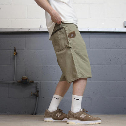 Khaki Wrangler carpenter Jorts W36