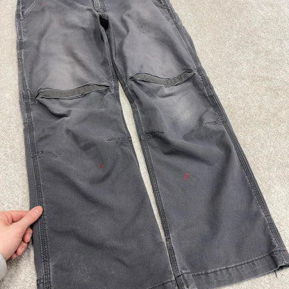Vintage Carhartt cargo pants grey Loose relaxed fit canvasy skate style workwear cargo pants