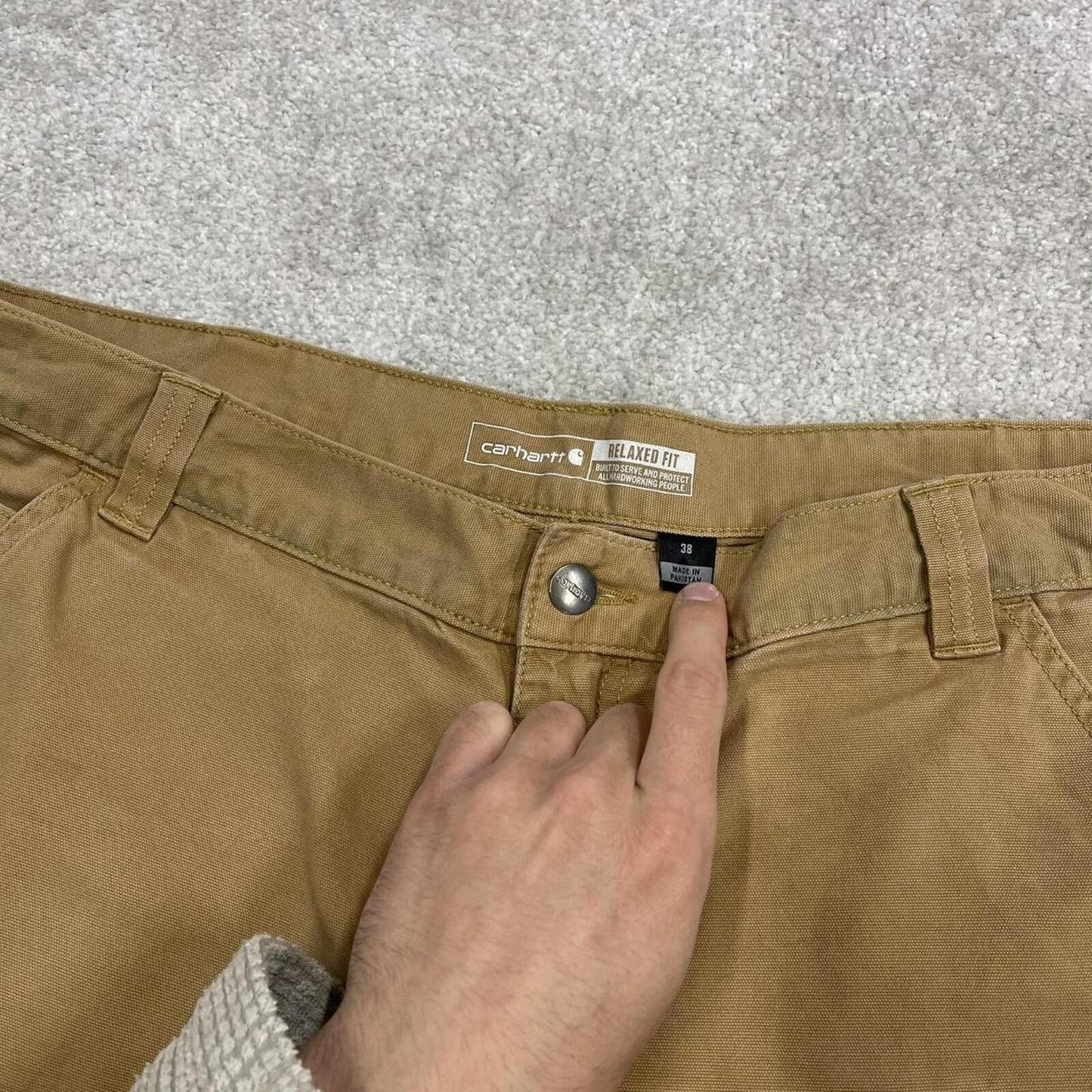 Carhartt carpenter shorts y2k skater tan Relaxed fit surf style cargo work shorts