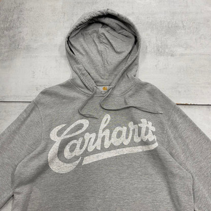 Grey Carhartt hoodie Medium Spell out logo pullover hooded sweatshirt