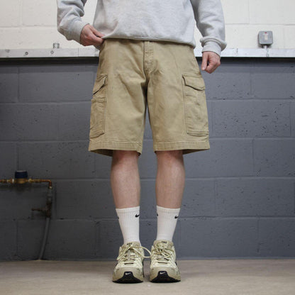 Carhartt cargo shorts loose canvas khaki Canvasy relaxed fit skate style shorts