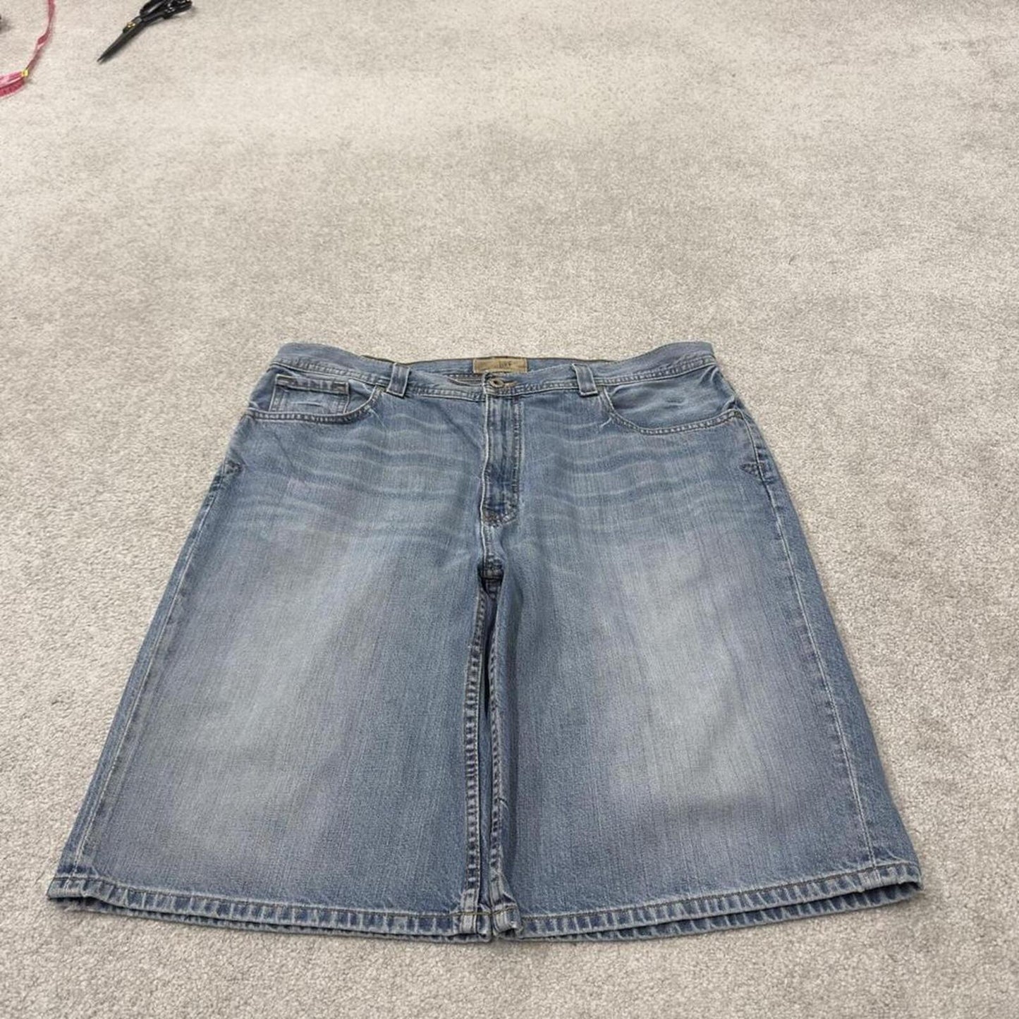 Long denim shorts y2k skater loose blue BKE skater style brand surf jorts