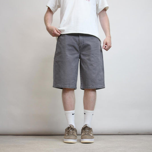 Mens Dickies carpenter jorts W34 grey loose canvasy skater style cargos
