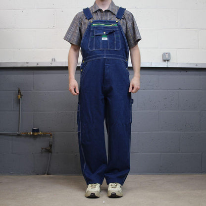 Liberty baggy dungarees denim overalls navy blue Vintage workwear bib & brace utility