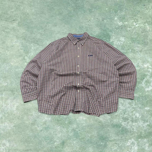 Y2K CHAPS checkered plaid shirt Long sleeve check button down shirt